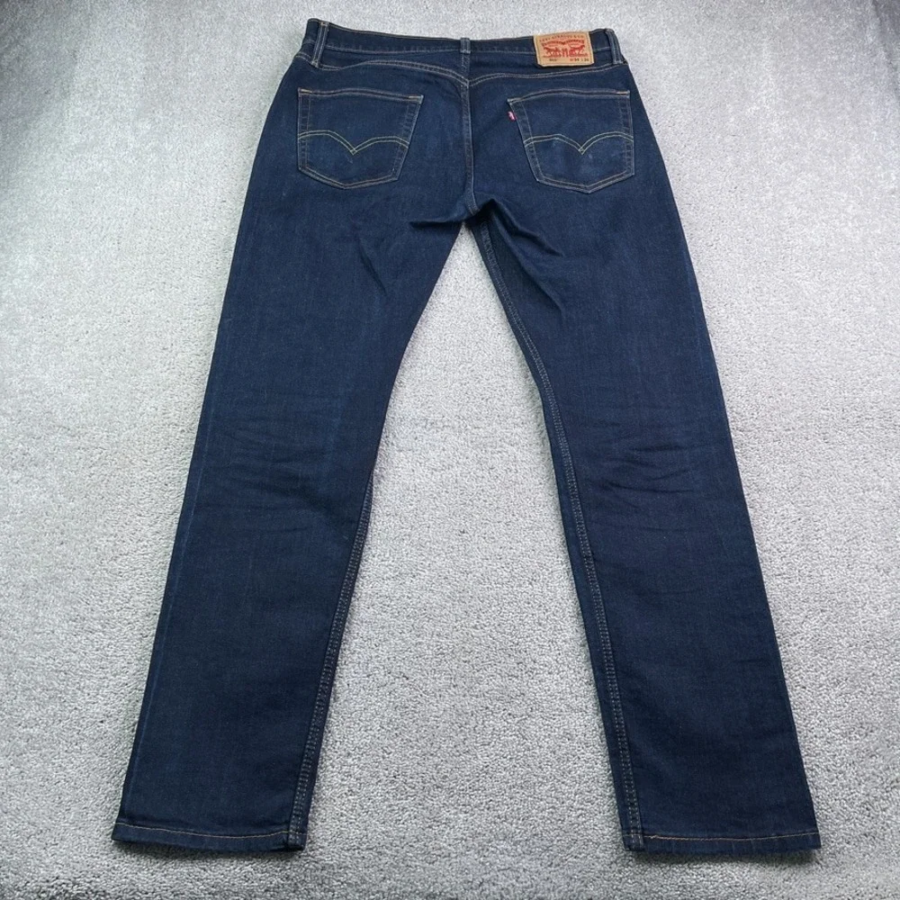 Levis Jeans Mens 34x34 Blue 502 Tapered Fit Dark Wash Stretch Denim Casual‎
